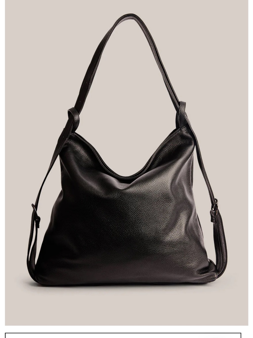 Everyday Black Leather Shoulder Bag